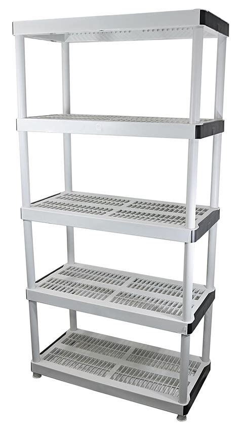 Amazon.com: HDX 36” x 72” 5-Tiered Ventilated Plastic Storage Shelving ...