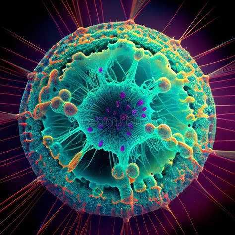 Virus Under Microscope, Generative Ai Stock Illustration - Illustration ...