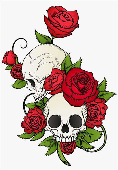 Tattoo Png - Skull And Rose Drawing Transparent PNG - 1593x2226 - Free ...