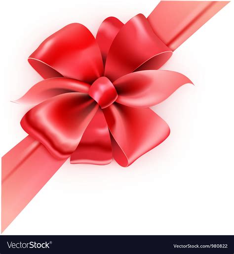 Red bow Royalty Free Vector Image - VectorStock