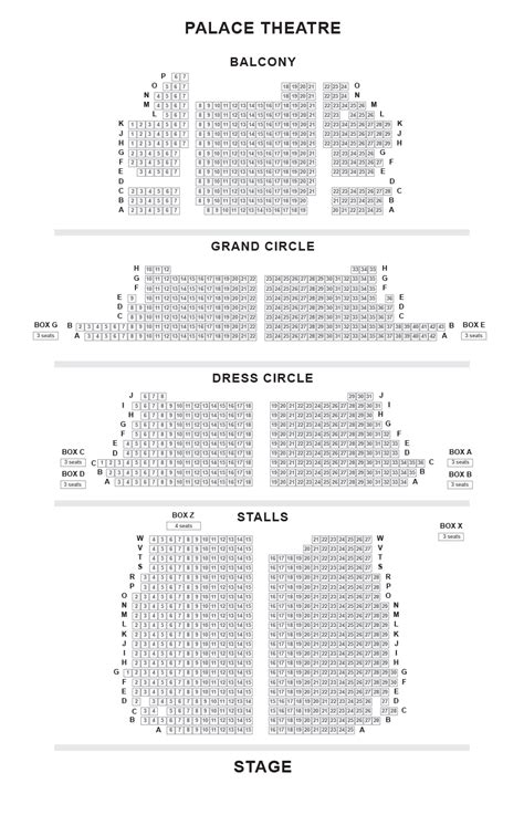 Palace Theatre Seating Plan