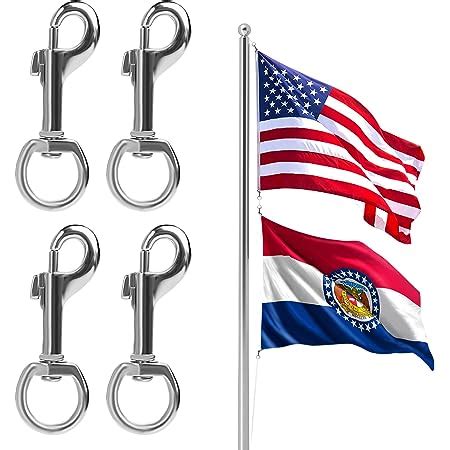 Amazon.com: Flag Clips for Rope 4-Pack - Durable 3.2” Bronze Brass Snap ...