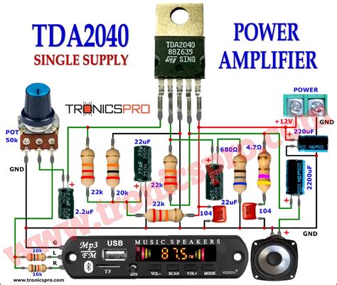 200W Power Amplifier Circuit Diagram STK4050 - TRONICSpro