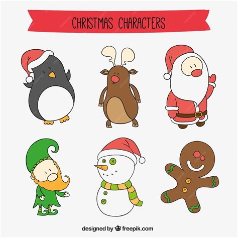 Free Vector | Christmas cartoon characters