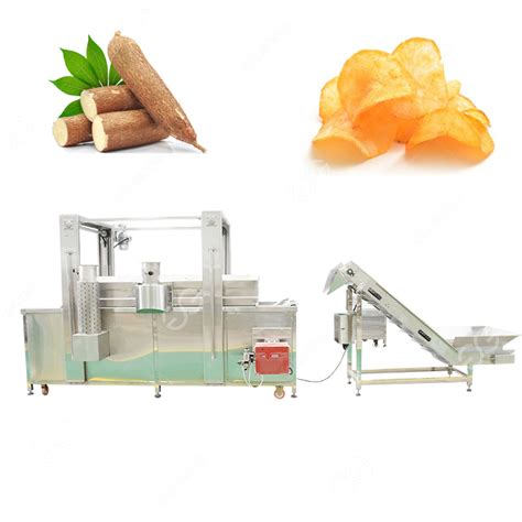 Fully Automatic Potato Chips Fryer Cassava Chips Processing Machine in ...