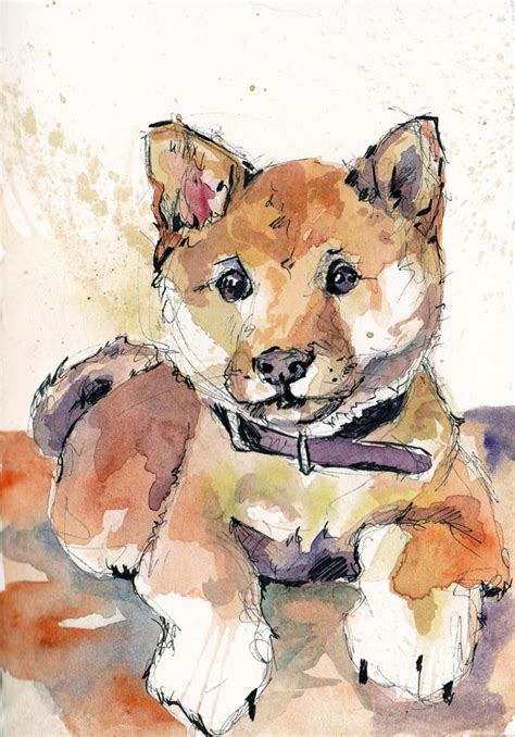 Such Doge Much Watercolor Wow Shiba Inu Art Dog Painting | Etsy