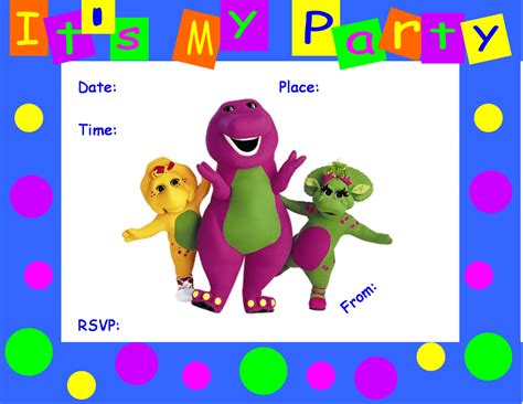 FREE Barney Birthday Party Invitation | barney | Pinterest | Barney ...