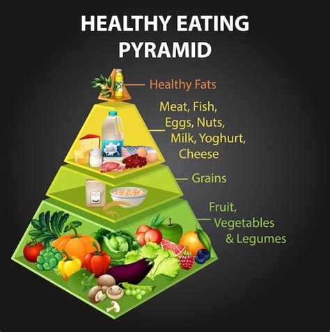 Free Vector | Healthy eating pyramid chart