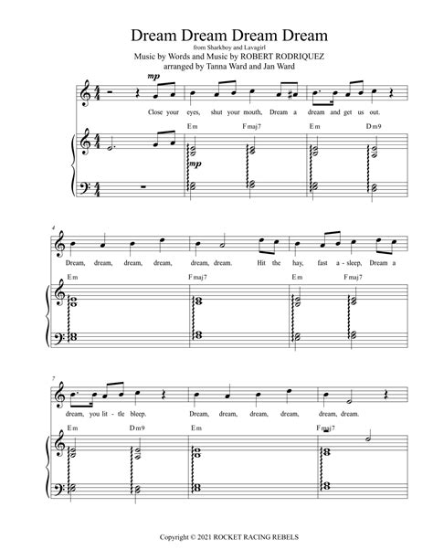 Dream Dream Dream Dream (arr. Tanna Ward and Jan Ward) Sheet Music ...