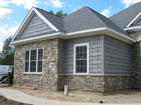 Boral Cultured Stone for a Traditional Exterior with a Shake Siding and ...