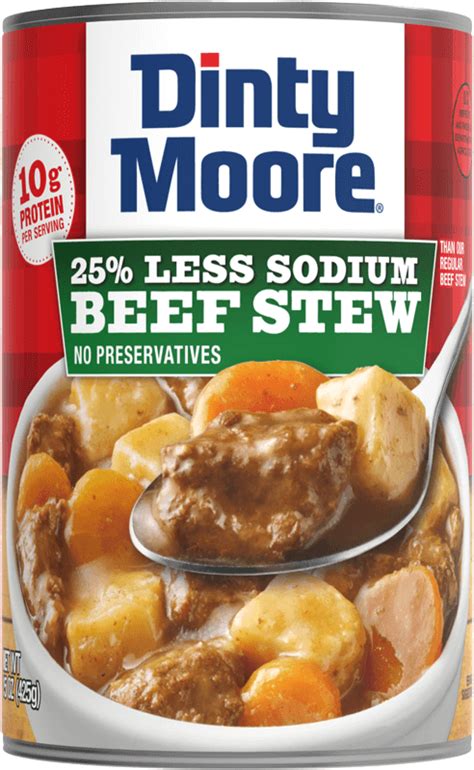 Beef Stew 25% Less Sodium - DINTY MOORE® beef stew