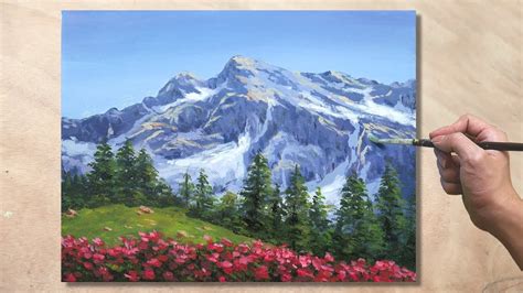 acrylic mountain painting easy - Sadye Richard