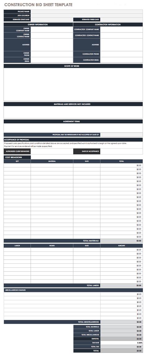 Free Bid Proposal Templates | Smartsheet