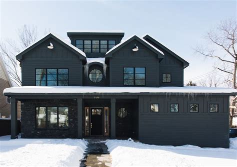 Black Exterior Home Design Ideas The windows are black and the siding ...