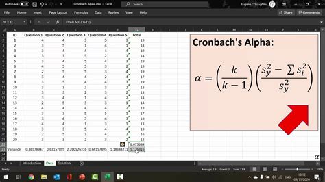 How To... Calculate Cronbach's Alpha in Excel - YouTube