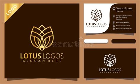 Gold Beauty Lotus Cosmetic Logo Design Vector Illustration, Elegant ...