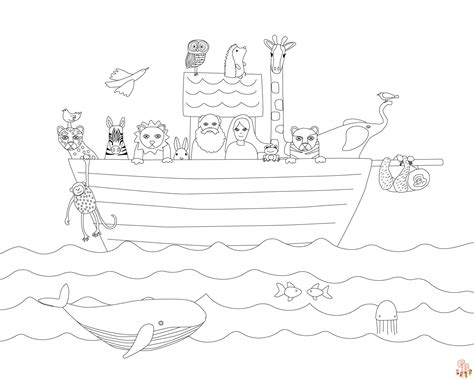 Noah's Ark Animals Coloring Pages - Printable Free for Kids