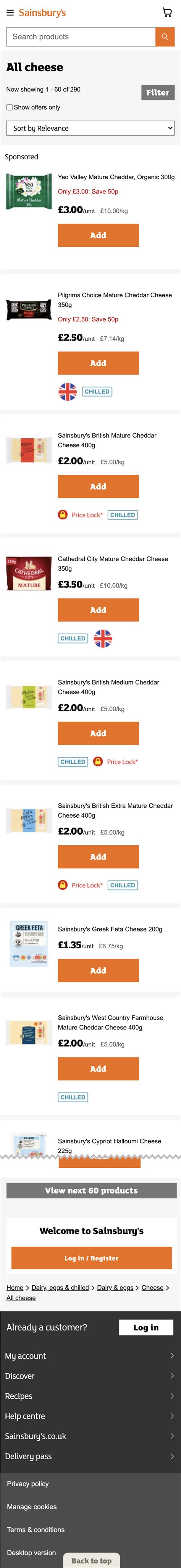 Sainsbury’s Mobile Product List – 504 of 877 Product List Examples ...