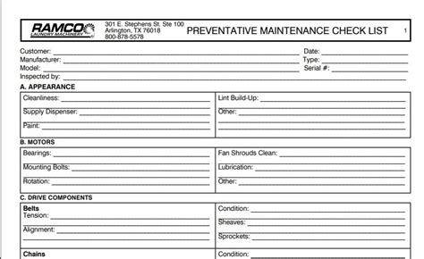 Preventative Maintenance Checklist | Laundry Ledger