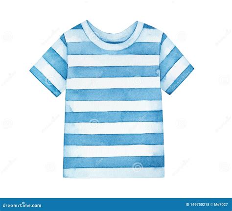 Basic T-shirt with Navy Blue Striped Pattern and Short Sleeve. Stock ...