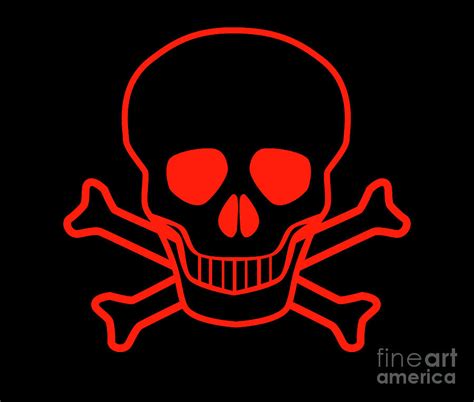 Red Skull and Crossbones Digital Art by Bigalbaloo Stock - Fine Art America