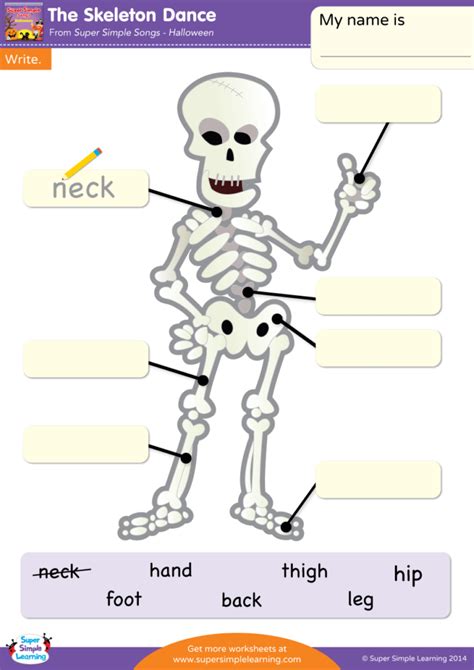 The Skeleton Dance Worksheet - Write - Super Simple