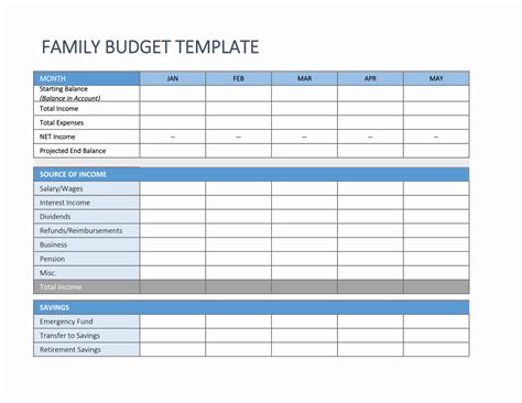 Template Budget Excel