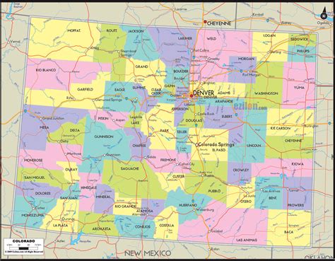 Detailed Political Map of Colorado - Ezilon Maps