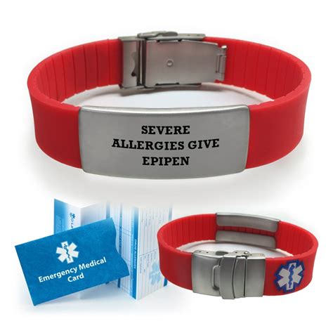 "Severe Allergies Give EPIPEN" SPORT Medical Alert ID Bracelet. Choose ...