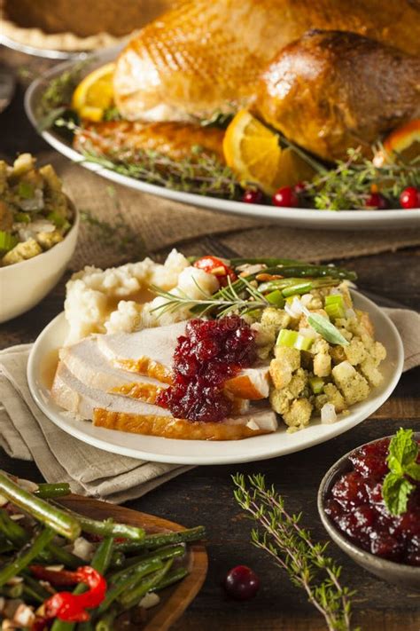 Homemade Thanksgiving Turkey on a Plate Stock Photo - Image of green ...