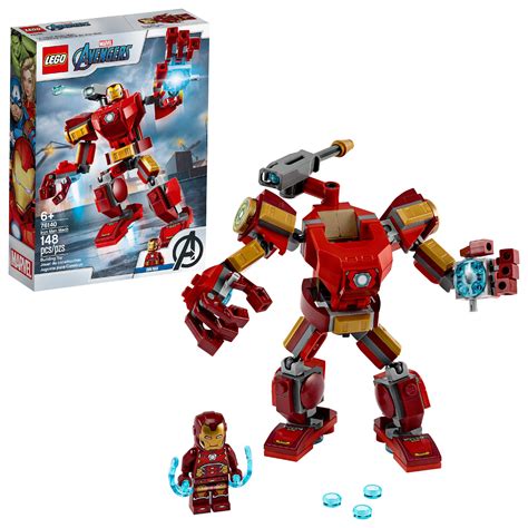 LEGO Marvel Avengers Iron Man Mech 76140 Building Toy with Iron Man ...