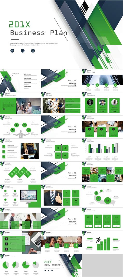 27+ Green business Plan PowerPoint template | Business presentation ...