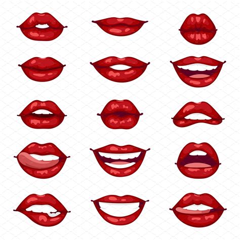 Female lips isolated vector | Pre-Designed Illustrator Graphics ...