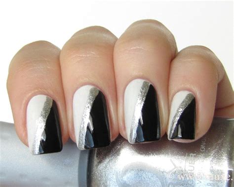 Black and Silver Nail Art | Nail Art Designs & Ideas | White nail ...