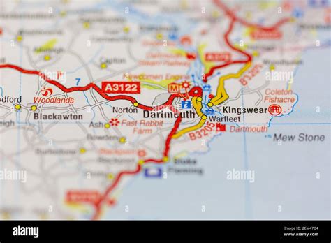 Dartmouth shown on a road map or geography map Stock Photo - Alamy