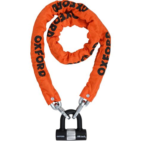 Oxford Heavy Duty Motorcycle Chain Lock 1.5m Chain & Lock Orange - New ...