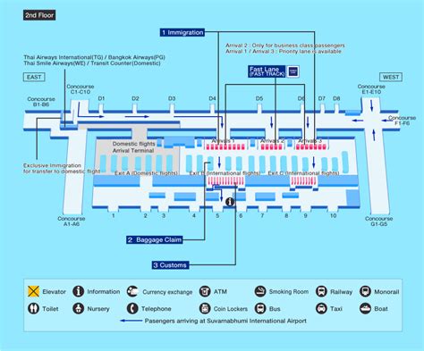 Bangkok Suvarnabhumi Bkk Airport Terminal Map Overview Airport ...