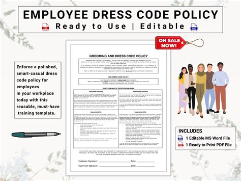 Employee Dress Code / Grooming Policy Employee Handbook Must - Etsy