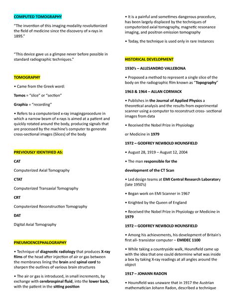 Computed Tomography - SUMMARY - COMPUTED TOMOGRAPHY “The invention of ...