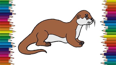 Sea Otter Easy Drawing Sea otters are the smallest of the marine ...