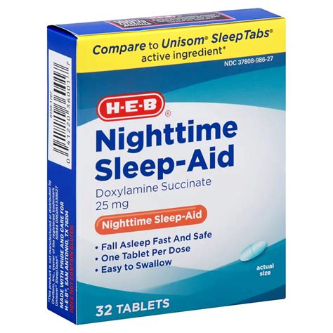 H-E-B Nighttime Sleep-Aid 25 mg Tablets - Shop Medicines & Treatments ...