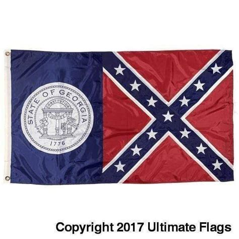 Old Georgia State Flag - Outdoor 1956-2001 2ply 3 x 5 ft.