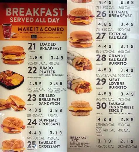 Jack in the Box Menu, Menu for Jack in the Box, Willow Glen, San Jose ...