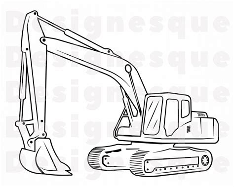 Excavator Outline SVG Heavy Equipment Svg Excavator Clipart | Etsy ...