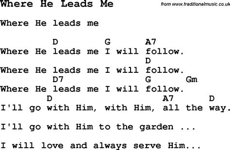 Summer Camp Song, Where He Leads Me, with lyrics and chords for Ukulele ...