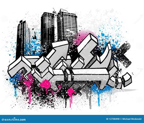 City Graffiti Background Royalty Free Stock Photos - Image: 12708498