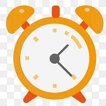 Orange Cartoon Alarm Clock Illustration, Clock Clipart, Yellow Alarm ...