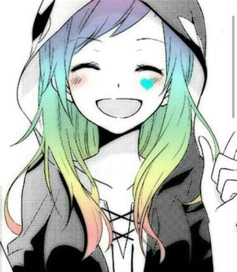 Rainbow hair | Dibujos kawaii, Dibujos anime chibi, Dibujar ojos de anime