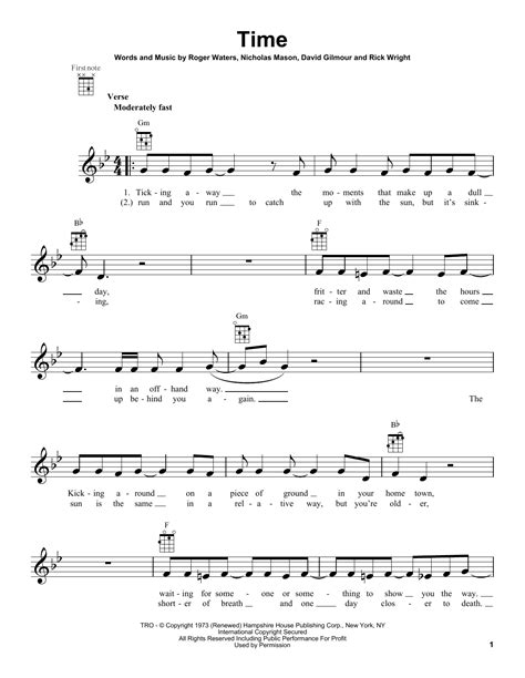 Pink Floyd - Time sheet music