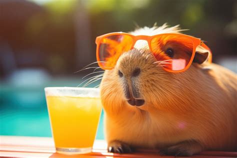 Capybara wearing summer sunglasses mammal | Free Photo - rawpixel